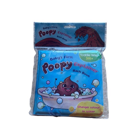Baby's First Poopy Explainer Bath Book Changes colour in Water Waterproof 3m+ - Picture 1 of 2